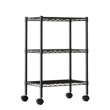 edx 3 Tier Metal Shelving Unit, 23.62"W x 13.78"D x 30"H Height Adjustable Wire Storage Shelves Holds Up to 750 LBS, Black