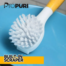 propuri Dish Brush Set with Bamboo Handle, Kitchen Scrub Brush,3 Pack Yellow White Black - Brands For Less USA