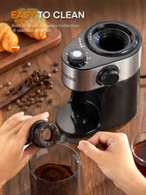 Electric Burr Coffee Grinder FOHERE, 200W Upgrade, 18 Precise Grind Settings, 2-14 Cup Adjustable, Only for Grind Coffee, Black