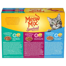 Meow Mix Savory Morsels Seafood Favorites Variety Pack, 2.75 oz Can (12 Pack)
