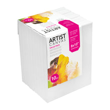 Studio Stretched Canvas, 8"X10", 10 Pack, 100% Cotton Acid Free, White, Academic Canvas, For All Skill Levels