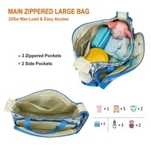 Baby Diaper Bag 5 Pcs Toddler Diaper Bag Tote Multifunction Portable Baby Bag for Boys and Girls Blue