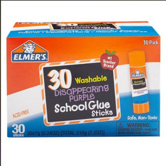 Elmer's Disappearing Purple School Glue Sticks, 30 ct.