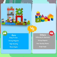 Crtynell 100pcs Magnetic Blocks - Build a Plants Wars Set, Magnetic Building Blocks Toddler Toys STEM Sensory Outdoor Toys for Boys and Girls Ages 3+, Birthday Gifts for Kids