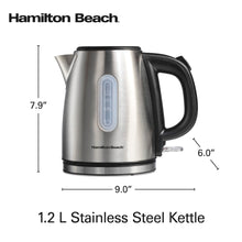 Hamilton Beach Stainless Steel Electric Kettle, Tea & Water Kettle, 1.2L, with Ultra-Fast Heating & Auto Shutoff