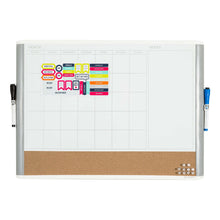 U Brands 17 x 23 in. 3-in-1 Dry Erase Calendar Whiteboard, White and Gray