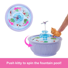 Barbie World Backyard Garden Toy Playset Shelf, Flowers, Fountain & Accessories