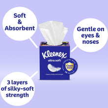 Kleenex Ultra Soft Facial Tissues, 4 Flat Boxes, 120 Tissues per Box, 3-Ply