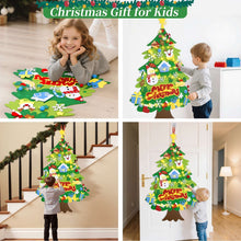 Jubtucc DIY Felt Christmas Tree Set with Light String, 38 Pcs Christmas Ornaments, 3.6 ft Wall Hanging Christmas Decorations for Kids Gifts New Year