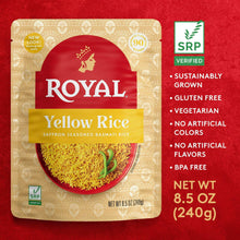 Royal Yellow Saffron Basmati Rice - Ready to Heat Basmati Rice - 8.5 oz Microwaveable Pouch