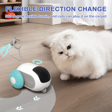 Risehigh Interactive Cat Toys for Indoor Cats 2-Speed Automatic Moving Remote Control Smart Cat Rechargeable Toy with Feathers, Blue