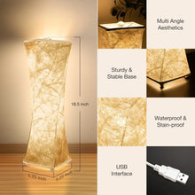 Set of 2 Fabric Table Lamp, Modern Dimmable Nightstand Lamp Bedside Desk Lamp, With Shade & LED Strip, For Bedroom Living Room, USB Interface