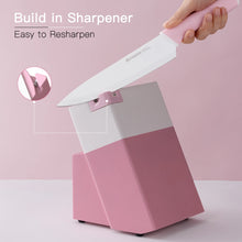 Astercook Knife Set, 14 Pieces Kitchen Knives Set with Healthy Anti-Rust Coating, Stainless Steel Knife Sets with Built-in Sharpener, Sharp & Rust Resistant Dishwasher Safe