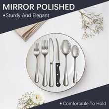 Bluebow Silverware Set with Steak Knives, Flatware Cutlery Set for 4, Food-Grade Stainless Steel Kitchen Tableware Set