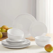 Mainstays Glazed White Stoneware Dinnerware Set, 12-Pieces - Brands For Less USA