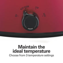 Hamilton Beach 6 Qt Slow Cooker, Stoneware Crock with Removable Pot, Red