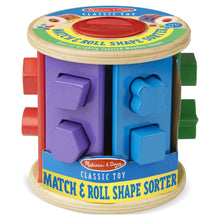 Melissa & Doug Match and Roll Wooden Shape Sorter Skill-Building Learning Toy With 13 Pcs