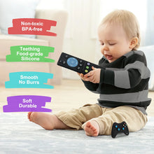 Baby Teething Toys, 2 Pcs Silicone Teething Toys for 3-6 month 6-12 Months - Sensory Toy Chew Toys Educational Toys for Toddler, Remote Control and Game Controller Teething Toys Set - Black - Brands For Less USA