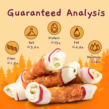 Bocadillos masticables con huesos anudados de pollo Jungle Calling para perros grandes, de larga duración.