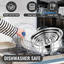 Vesteel Mixing Bowls with Lids Set of 8, Stainless Steel Prep Bowls with Upgraded Airtight Visible Lid, Metal Nesting Bowl Attach with 3 Graters for Kitchen Grating/ Shredding / Mixing