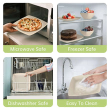 GPED 32 Pcs Wheat Straw Square Dinnerware Sets For 6, Unbreakable Dish Sets, Reusable Plates and Bowls Sets, Dinner Plates, Travel Camping Cutlery Set, Dishwasher Microwave Safe, Beige - Brands For Less USA