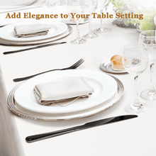 Astercook 25-Pieces Black Silverware Set with Steak Knives, Black Flatware Set for 4, Food-Grade Stainless Steel Tableware Cutlery Set, Eating Mirror Polished Utensil Set for Home Restaurant