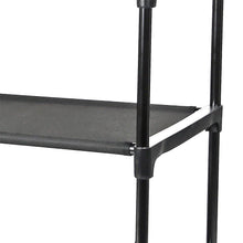 Mainstays 4 Shelf Closet Storage Organizer for Clothes with 2 Fabric Bins, Black, Metal Frame