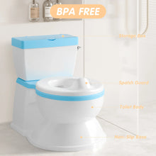 2-in-1 Toddler Potty Training Toilet with Flushing Sound,Blue – Detachable Seat for Boys & Girls, Wipes & Toilet Paper Storage, Easy Clean - Brands For Less USA