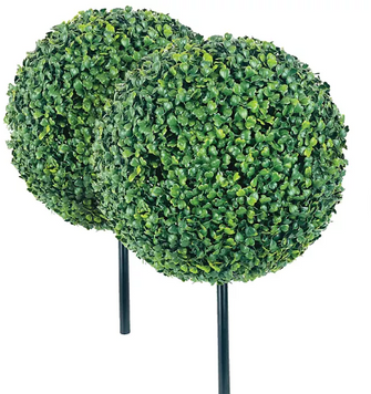 Faux 15" Round Boxwood Balls, 2pk