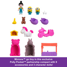 Polly Pocket Playset, Minions Compact with 9 Accessories, 1 Doll, 2 Minions and Unicorn Toy