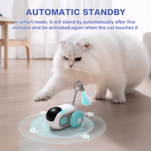 Risehigh Interactive Cat Toys for Indoor Cats 2-Speed Automatic Moving Remote Control Smart Cat Rechargeable Toy with Feathers, Blue