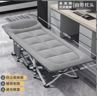 Portable Camping Cot for Adults, Comfortable Folding Bed with Cushion and Pillow, 450 lbs Capacity, for Outdoor Camping and Indoor Use (Light Gray)