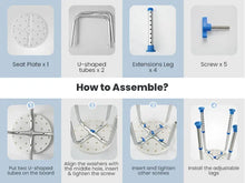 Naipo Shower Chair Bathtub Stool Seat w/ Anti-Slip Rubber, Adjustable Lightweight for Seniors, Disabled, Handicap, Tool-Free Assembly, Blue - Brands For Less USA