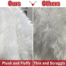 Christmas Tree Skirt 30 Inches Faux Fur White Christmas Tree Skirt for Christmas Tree Decorations Large Plush Tree Skirts Xmas Ornaments Decorations, White