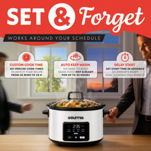 Gourmia 4.5 QT Programmable Slow Cooker, 5 Presets, Keep Warm, White