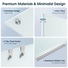 MaxGear 36" x 24" Magnetic Glass Whiteboard, Tempered Glass Dry Erase Board with Markers & Eraser for Office Home