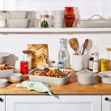 Beautiful 4-Piece Stoneware Bake and Store Set, Porcini Taupe by Drew Barrymore