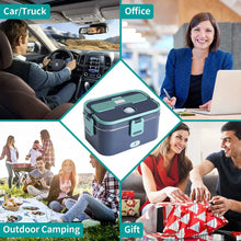 Livhil Electric Lunch Box Food Heater, Portable Food Warmer, Hot Lunch Warmer Heated Lunch Box for Adults, 60W 1.8L 12V-24V 110V Stainless Steel Container Portable Food Heater (Green+Royal Blue) - Brands For Less USA