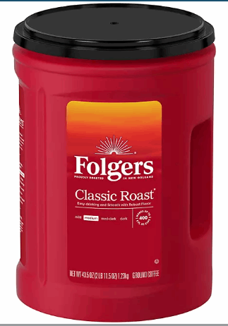 Folgers Classic Medium Roast Ground Coffee, 43.5 oz.