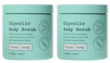 frank body Glycolic Body Scrub, 8.82 fl oz, 2-pack