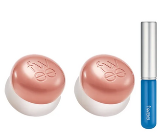 fwee Lip and Cheek Pudding Pot 2-pack, plus Silicone Lip Brush Set