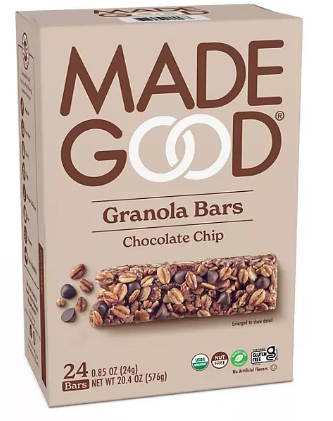 MadeGood Chocolate Chip Bars, 0.85 oz., 24 pk.