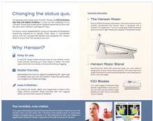 Henson Shaving Handle, Razors, Stand, 2-Year Shave Kit, 100 Razor Blades