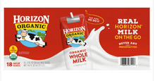 Horizon, Organic Whole Milk, 8 oz, 18-Count