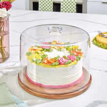 iDESIGN Wood Cake Plate with Dome Lid
