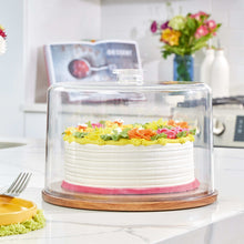 iDESIGN Wood Cake Plate with Dome Lid