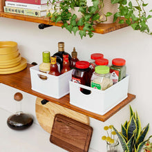 iDesign Set of 2 White Stacking BPA-Free Organization Bins, 5" H x 8" W x 10" D