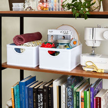 iDesign Set of 2 White Stacking BPA-Free Organization Bins, 5" H x 8" W x 10" D