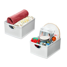 iDesign Set of 2 White Stacking BPA-Free Organization Bins, 5" H x 8" W x 10" D