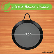 Brentwood Carbon Steel Nonstick Round Comal Griddle for Single Burner (9.5 In.)